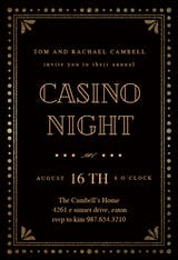 Casino night - sports & games Invitation